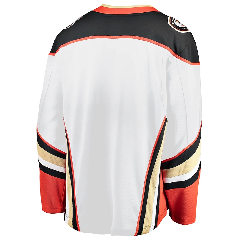 Maillot Breakaway Away Fanatics pour hommes, blanc, Anaheim Ducks