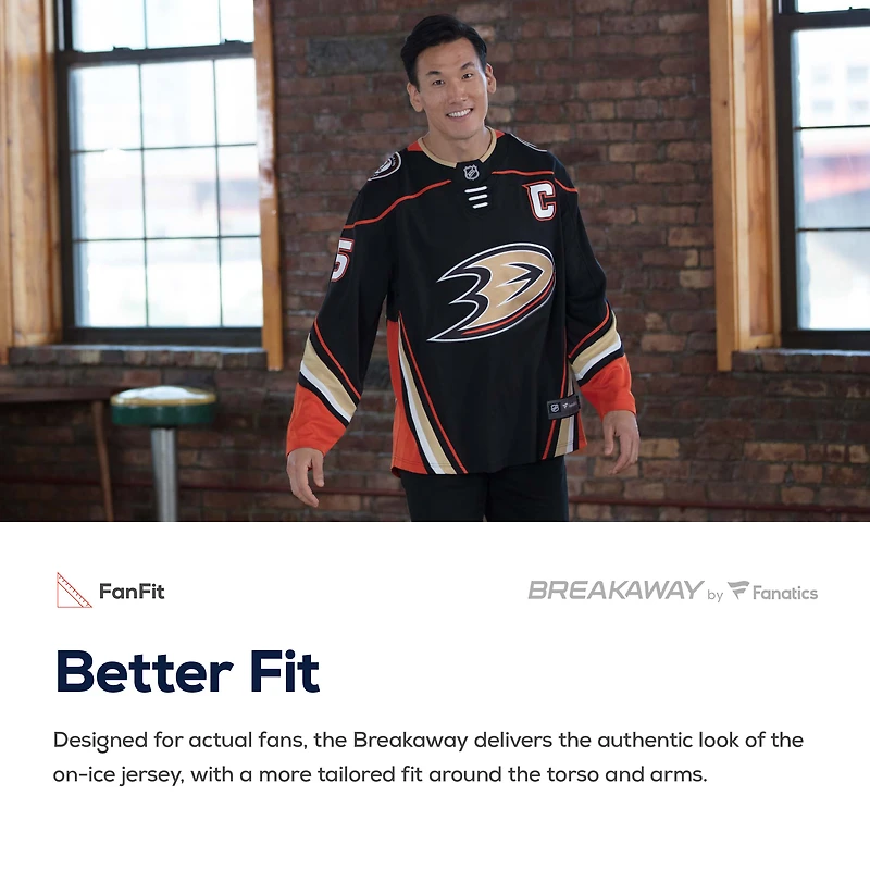 Maillot Breakaway Away Fanatics pour hommes, blanc, Anaheim Ducks
