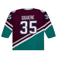 Maillot de jeu puissance violet pour homme Jean-Sébastien Giguère des Ducks d'Anaheim 2002-03