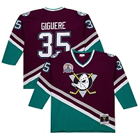 Maillot de jeu puissance violet pour homme Jean-Sébastien Giguère des Ducks d'Anaheim 2002-03