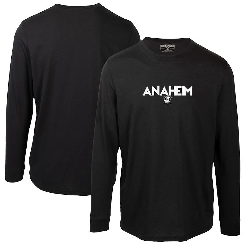 T-shirt à manches longues Oscar City Capsule pour homme, noir, Anaheim Ducks