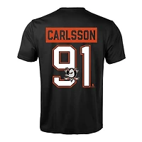 T-shirt Levelwear Leo Carlsson noir Anaheim Ducks Richmond avec nom et numéro pour homme