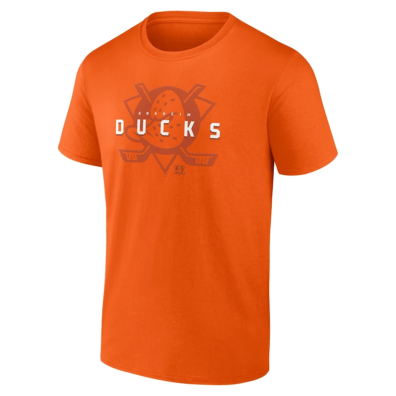 T-shirt coordonné orange athlétique avec logo pour homme des Ducks d'Anaheim