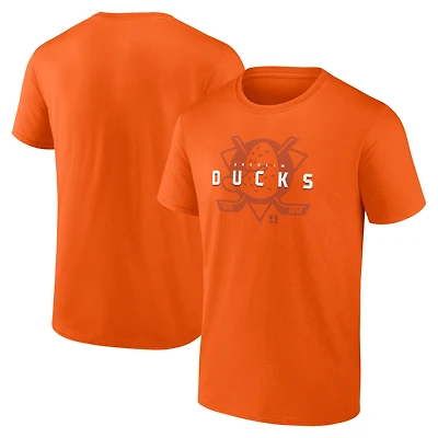T-shirt coordonné orange athlétique avec logo pour homme des Ducks d'Anaheim