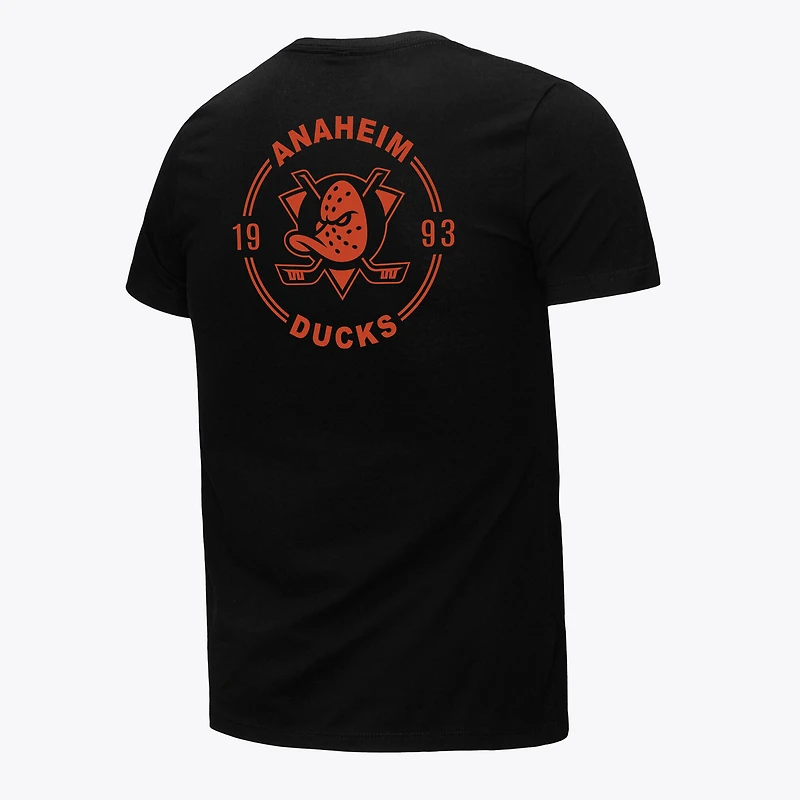 T-shirt Mitchell & Ness noir Anaheim Ducks Core Penalty Box 3.0 pour homme