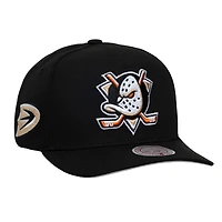 Men's Mitchell & Ness Black Anaheim Ducks Double Clutch Pro Pinch Snapback Hat