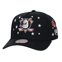 Men's Mitchell & Ness Black Anaheim Ducks Pep Rally Pro Pinch Snapback Hat