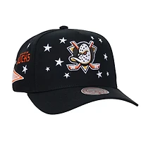 Men's Mitchell & Ness Black Anaheim Ducks Pep Rally Pro Pinch Snapback Hat