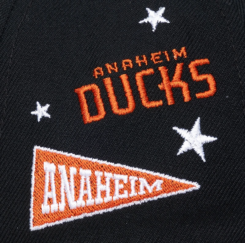 Casquette snapback Mitchell & Ness noire Anaheim Ducks Pep Rally Pro pour homme