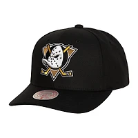 Casquette réglable noire Anaheim Ducks Team Ground Pro de Mitchell & Ness pour hommes