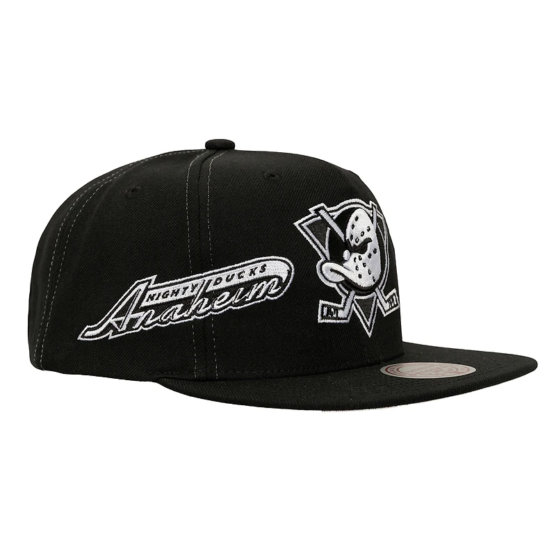 Men's Mitchell & Ness Black Anaheim Ducks Trifecta Snapback Hat