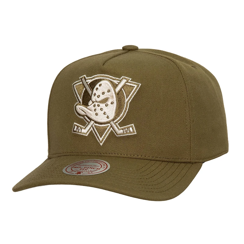 Casquette snapback Mitchell & Ness Olive Anaheim Ducks Fashion Basic Pro pour homme