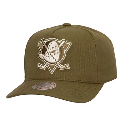 Casquette snapback Mitchell & Ness Olive Anaheim Ducks Fashion Basic Pro pour homme