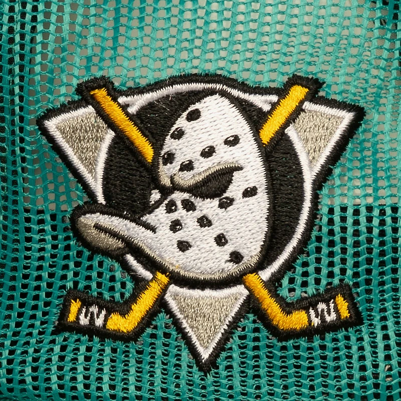 Casquette trucker ajustable Mitchell & Ness turquoise Anaheim Ducks pour homme
