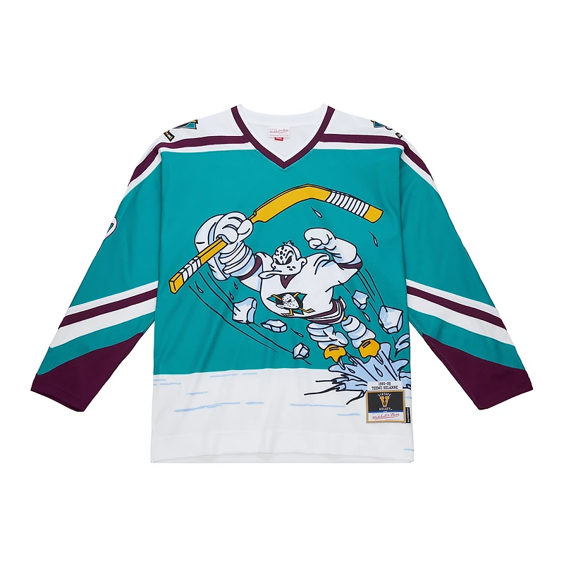 Men's Mitchell & Ness Teemu Selanne Teal Anaheim Ducks 1995-96 Power Play Jersey