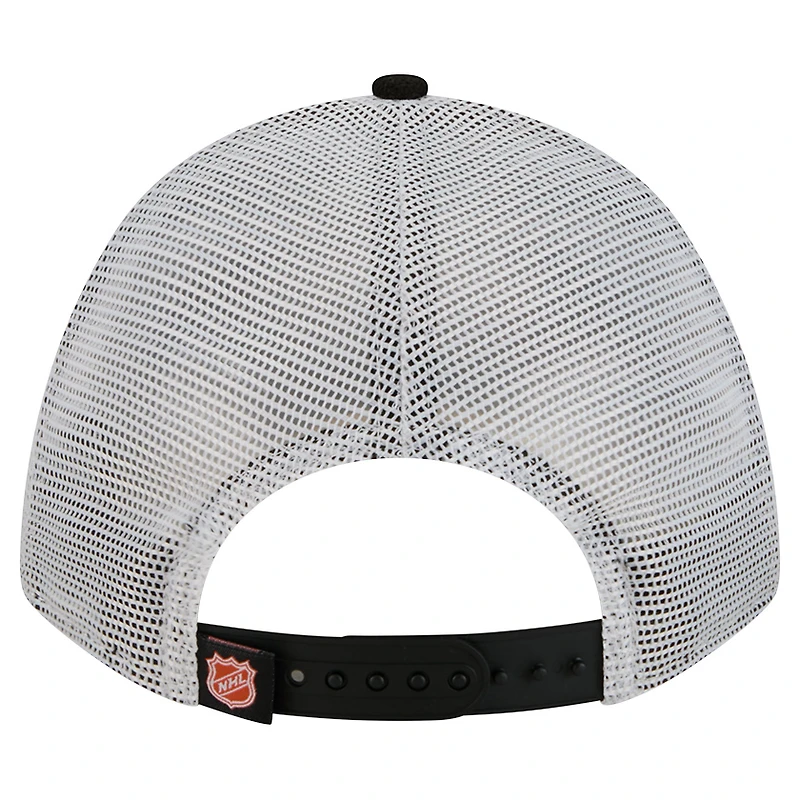 Casquette de camionneur ajustable 9FORTY A-Frame M-Crown pour homme, motif chaussettes de hockey des Ducks d'Anaheim, noir/orange, New Era