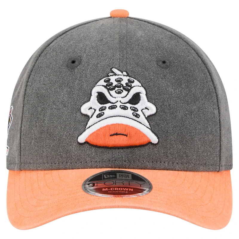 Men's New Era Black/Orange Anaheim Ducks Mascot 2-Tone 9FORTY Adjustable Hat