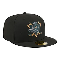 Men's New Era Black Anaheim Ducks Color Pop 59FIFTY Fitted Hat