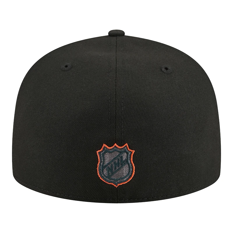 Men's New Era Black Anaheim Ducks Color Pop 59FIFTY Fitted Hat