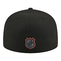 Men's New Era Black Anaheim Ducks Color Pop 59FIFTY Fitted Hat