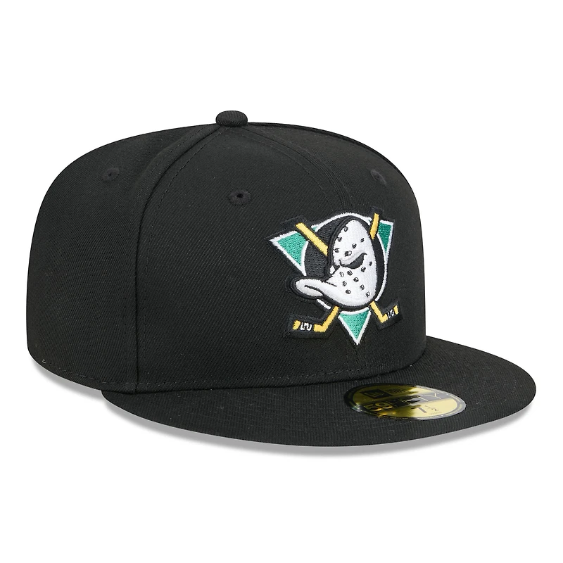 Men's New Era Black Anaheim Ducks Core 59FIFTY Fitted Hat