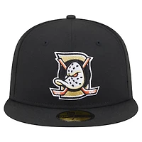 Men's New Era  Black Anaheim Ducks Deceptor 59FIFTY Fitted Hat