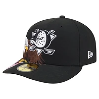 Men's New Era  Black Anaheim Ducks Freedom Pre-Curved 59FIFTY Fitted Hat
