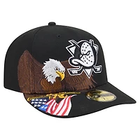 Men's New Era  Black Anaheim Ducks Freedom Pre-Curved 59FIFTY Fitted Hat