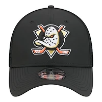 Men's New Era  Black Anaheim Ducks Logo 39THIRTY Flex Hat
