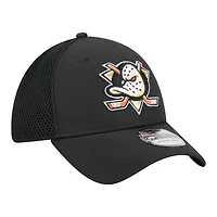 Casquette New Era Flex noire pour homme avec logo des Ducks d'Anaheim (modèle 39THIRTY).