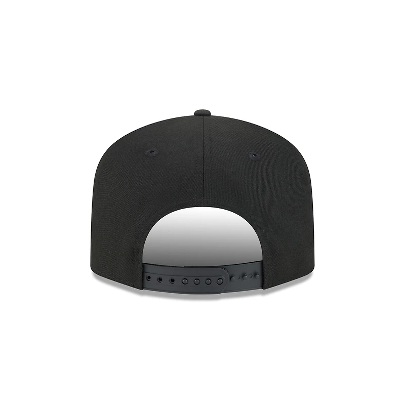 Men's New Era Black Anaheim Ducks Script A-Frame 9FIFTY Snapback Hat