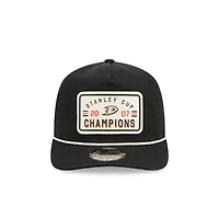 Men's New Era  Black Anaheim Ducks Throwback Stanley Cup Champions Side Patch 19TWENTY Adjustable Hat