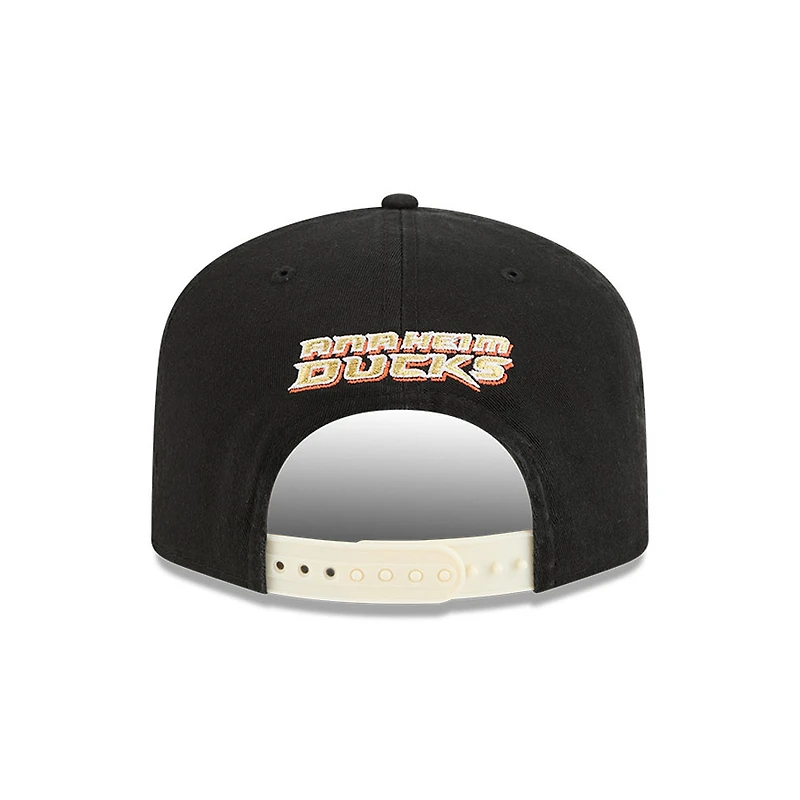 Men's New Era Black Anaheim Ducks Throwback Stanley Cup Champions Side Patch 19TWENTY Adjustable Hat