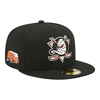 Casquette ajustée New Era 59FIFTY noire Anaheim Ducks Zamboni pour homme