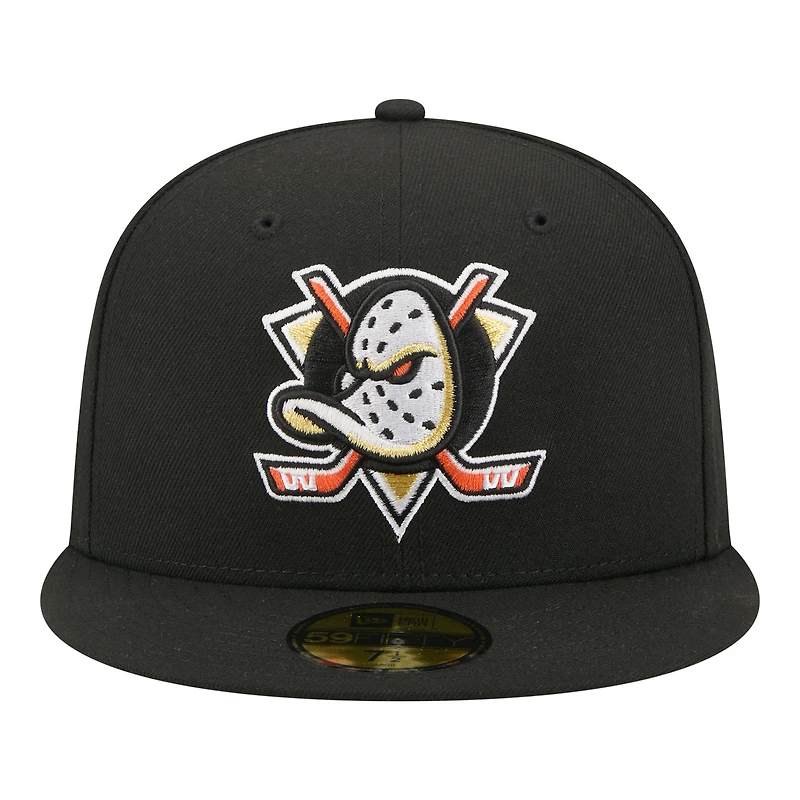 Men's New Era  Black Anaheim Ducks Zamboni 59FIFTY Fitted Hat