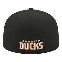Casquette ajustée New Era 59FIFTY noire Anaheim Ducks Zamboni pour homme