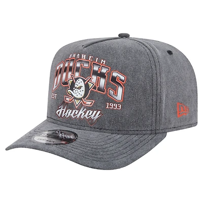 Casquette pré-courbée 9FIFTY Snapback New Era pour homme, couleur anthracite, motif Anaheim Ducks