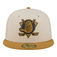 Men's New Era  Cream/Tan Anaheim Ducks Colorpack Two-Tone 59FIFTY Fitted Hat