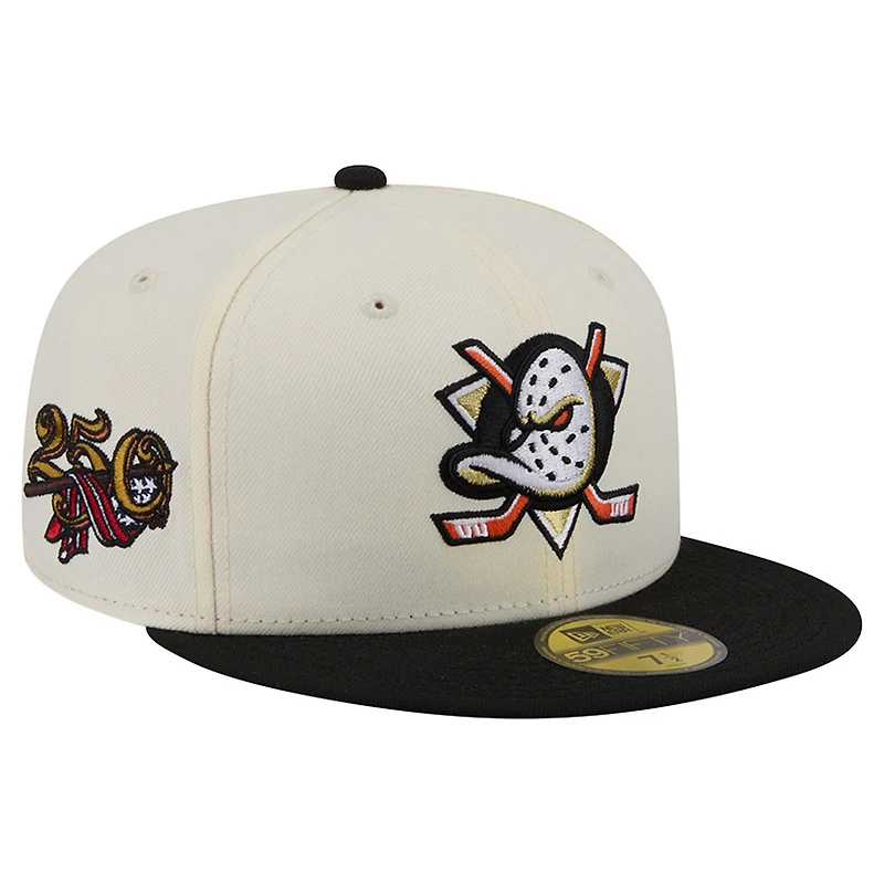 Men's New Era Cream Anaheim Ducks 250th Anniversary of the United States Two-Tone 59FIFTY Fitted Hat