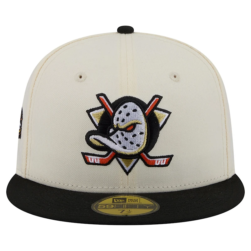 Men's New Era Cream Anaheim Ducks 250th Anniversary of the United States Two-Tone 59FIFTY Fitted Hat