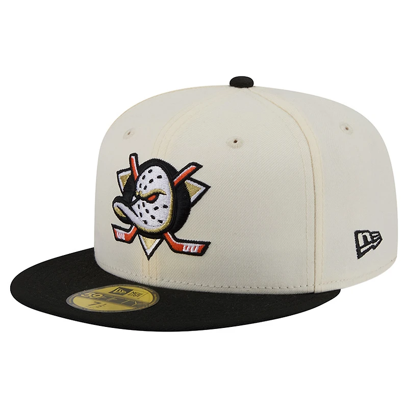 Men's New Era Cream Anaheim Ducks 250th Anniversary of the United States Two-Tone 59FIFTY Fitted Hat
