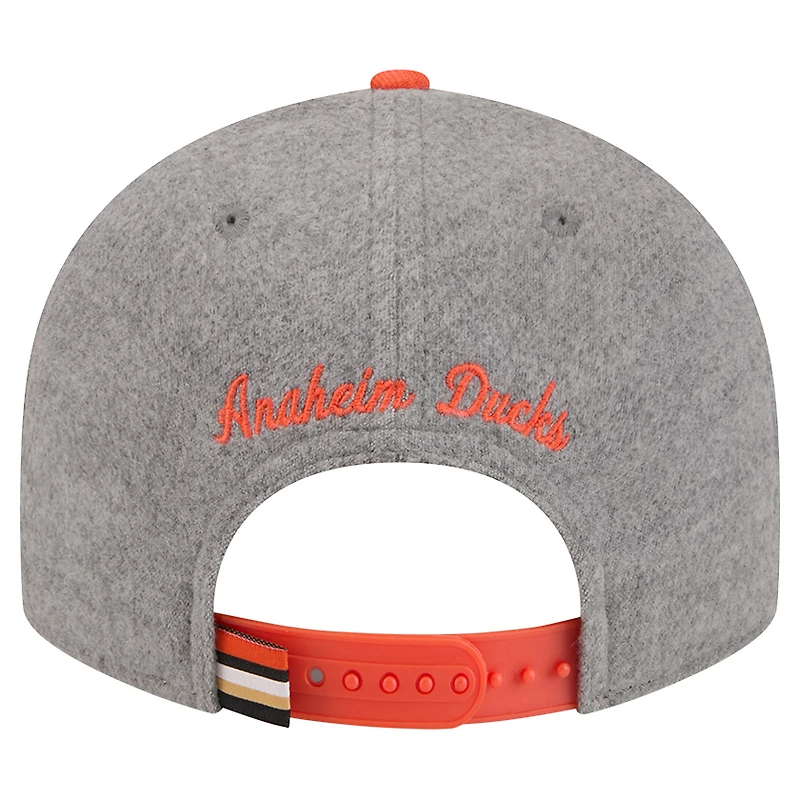 Casquette snapback 9FIFTY basse en pin grise/noire New Era pour homme, Anaheim Ducks