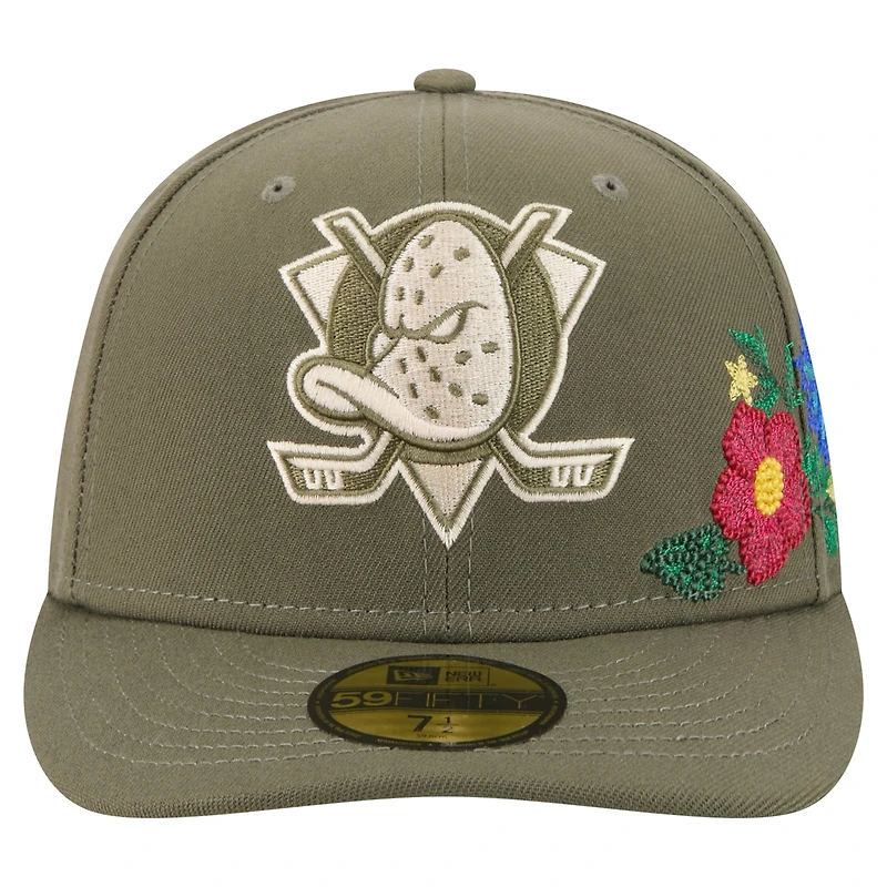 Casquette ajustée 59FIFTY olive Anaheim Ducks pour homme de New Era