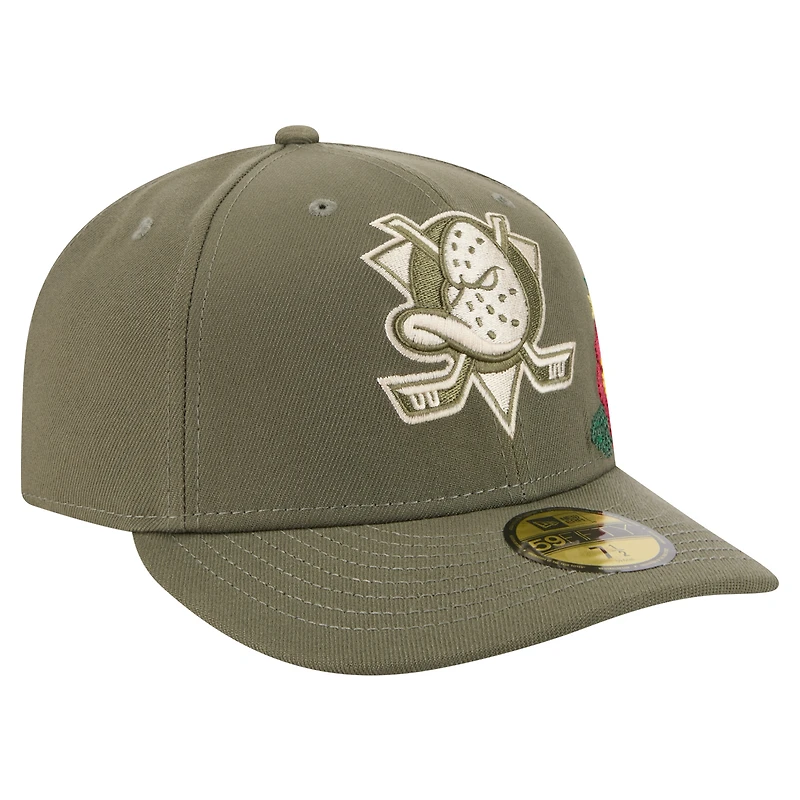 Casquette ajustée 59FIFTY olive Anaheim Ducks pour homme de New Era