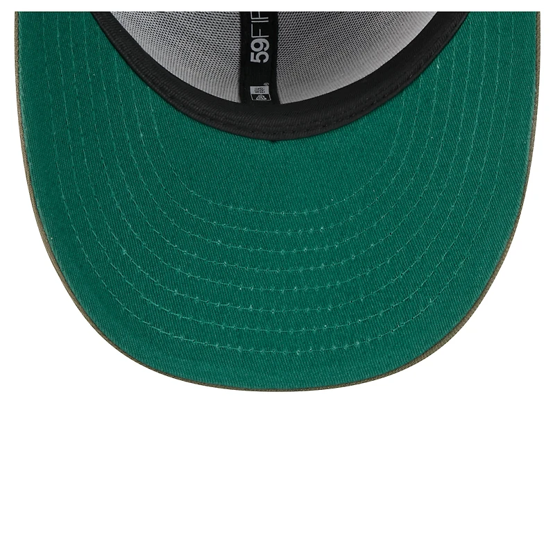 Men's New Era Olive Anaheim Ducks Tonal Florals 59FIFTY Fitted Hat