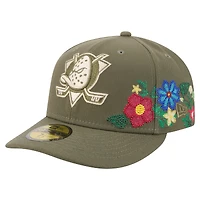Casquette ajustée 59FIFTY olive Anaheim Ducks pour homme de New Era