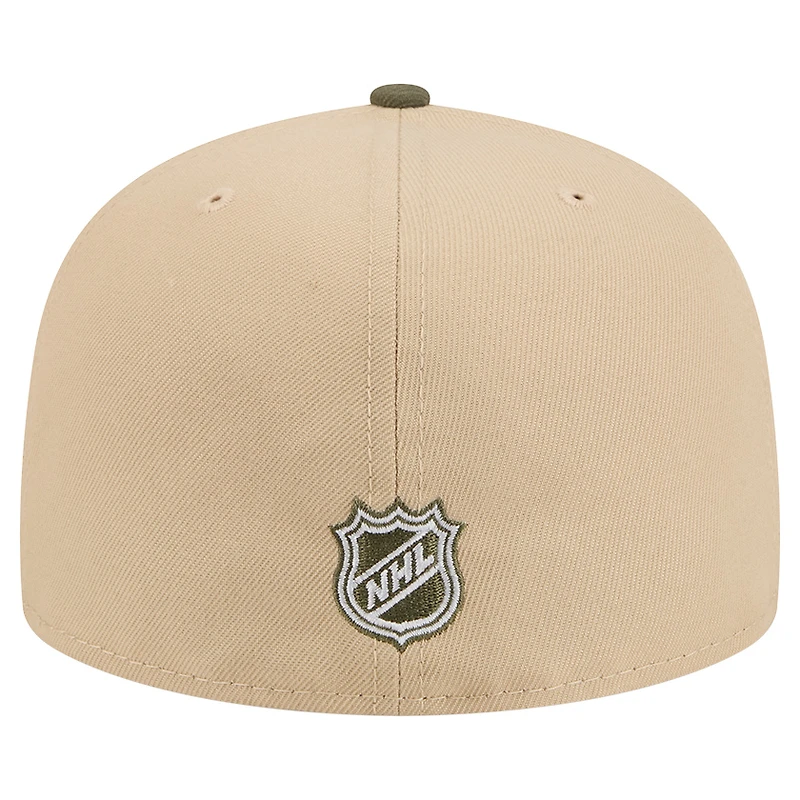 Men's New Era Tan/Olive Anaheim Ducks Color Pack Two-Tone 59FIFTY A-Frame Fitted Hat