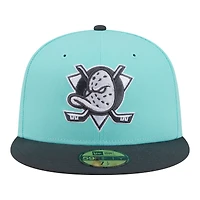 Casquette ajustée New Era 59FIFTY pour homme, turquoise et anthracite, Anaheim Ducks, lot de deux couleurs