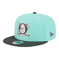 Men's New Era  Turquoise/Charcoal Anaheim Ducks Two-Tone Color Pack 9FIFTY Snapback Hat