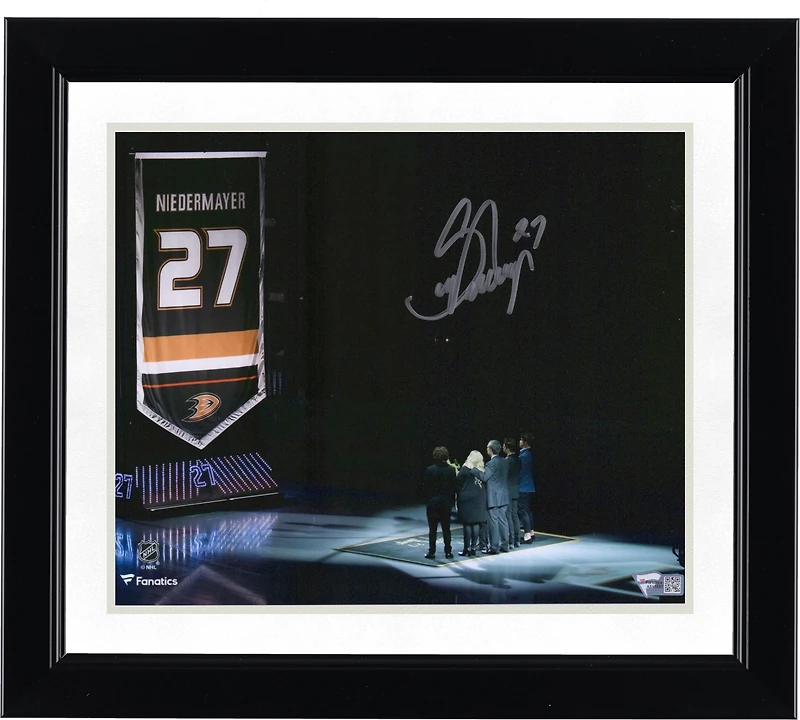 Scott Niedermayer Anaheim Ducks Autographed 8" x 10" Banner Raising Photograph